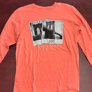 Coral Long Sleeve NYC Graphic Tee